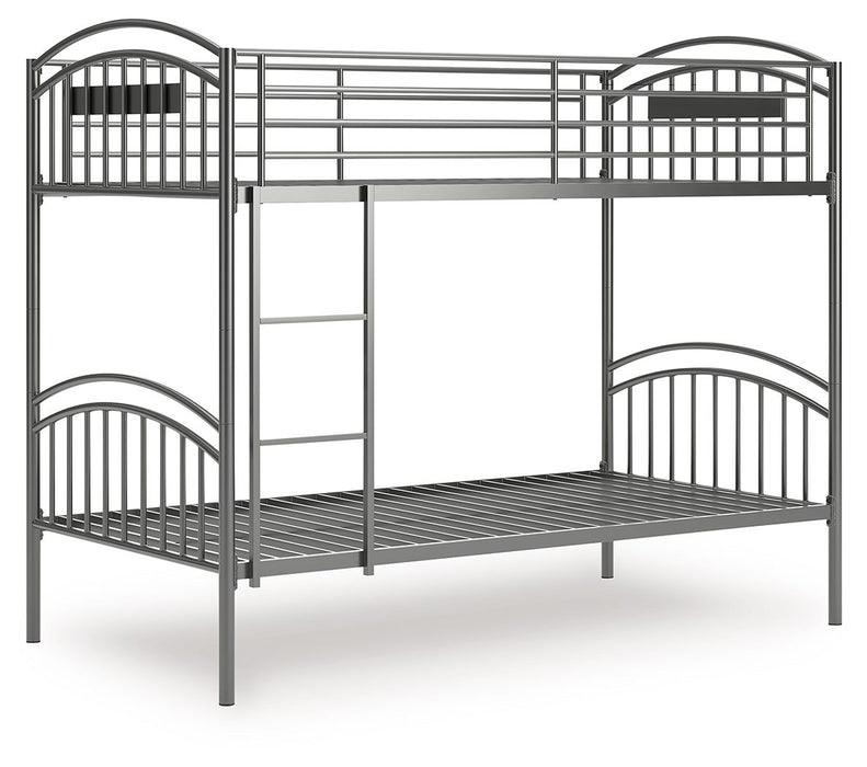 Lanceburg - Gray - Twin/Twin Bunk Bed With Ladder - Tallahassee Discount Furniture (FL)