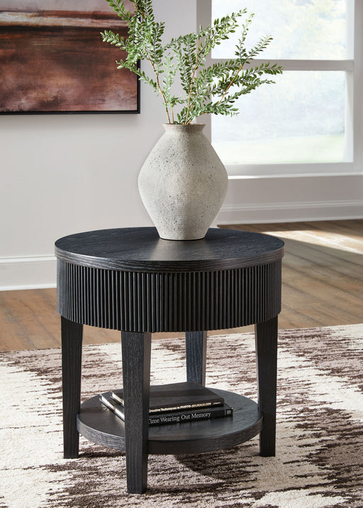 Marstream - Black - Round End Table - Tallahassee Discount Furniture (FL)