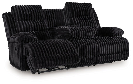 Rhine Falls - Reclining Power Sofa With Drop Down Table - Onyx - Tallahassee Discount Furniture (FL)