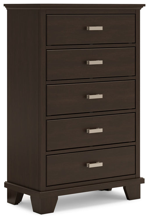 Covetown - Five Drawer Chest - Dark Brown - Tallahassee Discount Furniture (FL)
