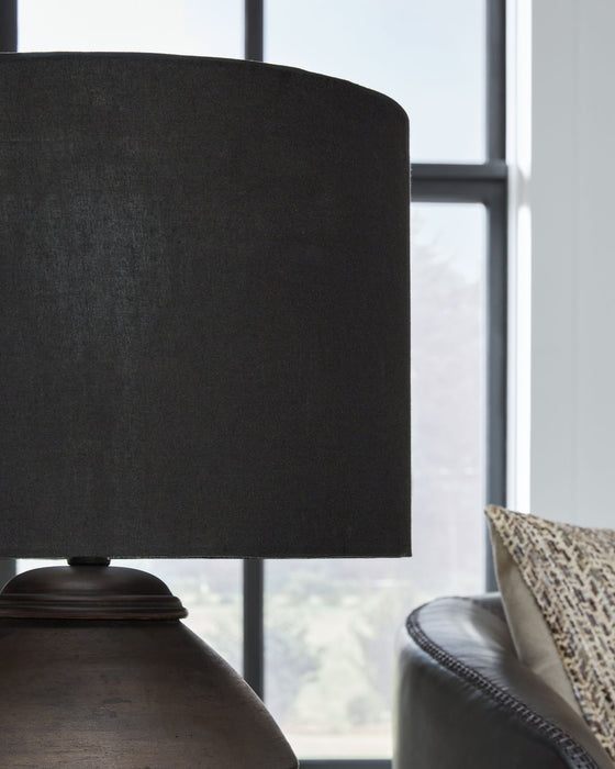 Naareman - Metallic Black - Terracotta Table Lamp - Tallahassee Discount Furniture (FL)