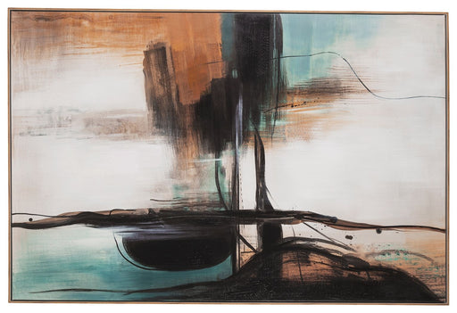 Brunonia - Teal / Orange / Black - Wall Art - Tallahassee Discount Furniture (FL)