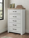 Savonport - Five Drawer Chest - White / Brown - Tallahassee Discount Furniture (FL)