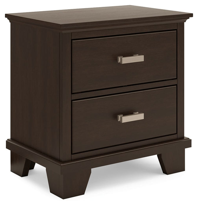 Covetown - Two Drawer Night Stand - Dark Brown - Tallahassee Discount Furniture (FL)
