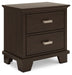 Covetown - Two Drawer Night Stand - Dark Brown - Tallahassee Discount Furniture (FL)