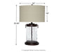 Tailynn - Clear / Bronze Finish - Glass Table Lamp - Tallahassee Discount Furniture (FL)