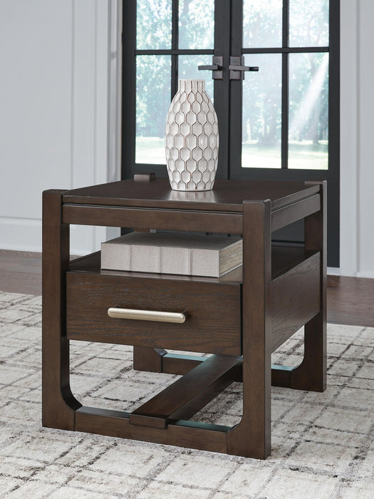 Breckington - Square End Table - Dark Brown - Tallahassee Discount Furniture (FL)