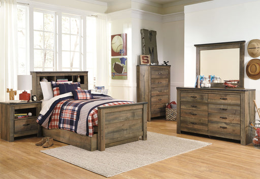 Trinell - Brown - Twin Bookcase Bed With 1 Large Storage Drawer - Tallahassee Discount Furniture (FL)