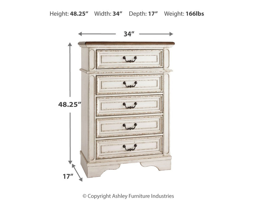Realyn - Chest - Chipped White - Tallahassee Discount Furniture (FL)