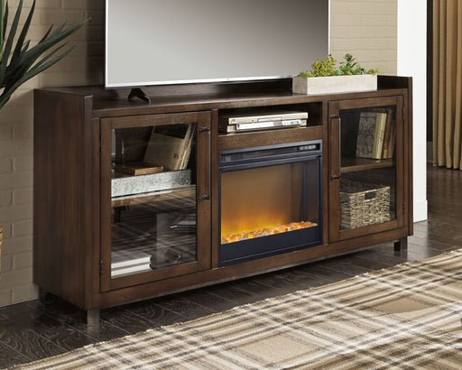 Starmore - Brown - 70" TV Stand With Glass/Stone Fireplace Insert - Tallahassee Discount Furniture (FL)