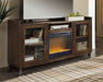 Starmore - Brown - 70" TV Stand With Glass/Stone Fireplace Insert - Tallahassee Discount Furniture (FL)