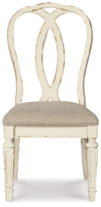 Realyn - Chipped White - Dining UPH Side Chair (Set of 2) - Ribbonback - Tallahassee Discount Furniture (FL)