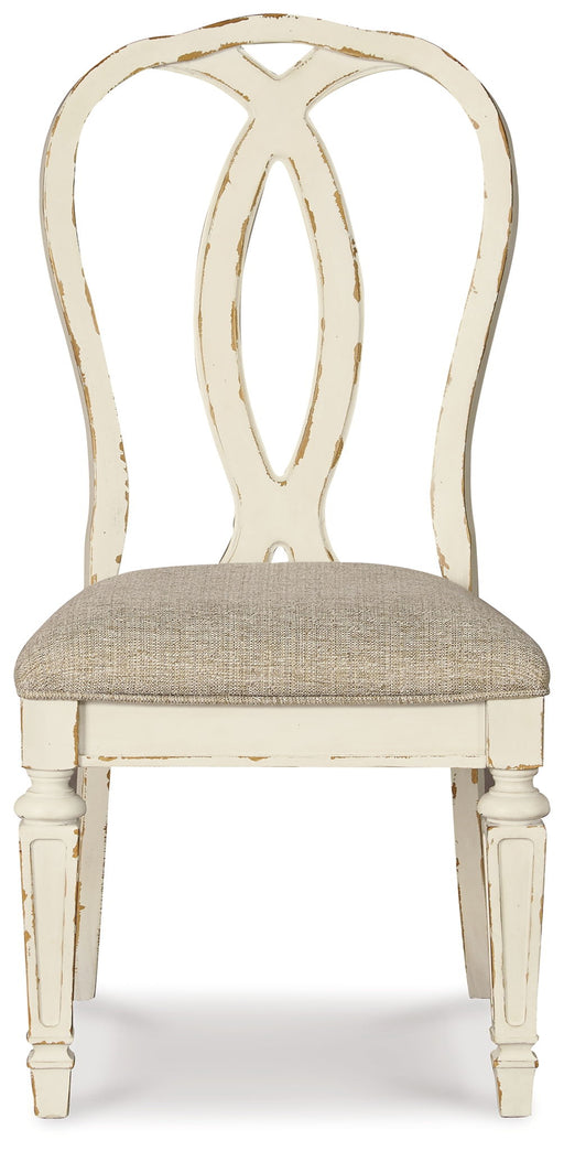 Realyn - Chipped White - Dining UPH Side Chair (Set of 2) - Ribbonback - Tallahassee Discount Furniture (FL)