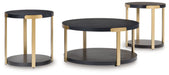 Shylore - Black / Brass Finish - Occasional Table Set (Set of 3) - Tallahassee Discount Furniture (FL)