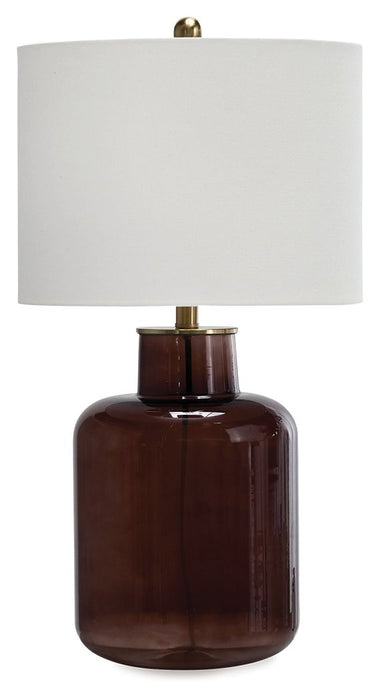 Mette - Brown / Gold Finish - Glass Table Lamp - Tallahassee Discount Furniture (FL)