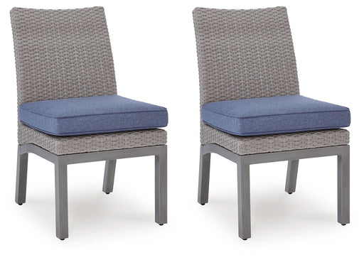 Half Moon Beach - Side Chair With Cushion (Set of 2) - Blue / Gray - Tallahassee Discount Furniture (FL)