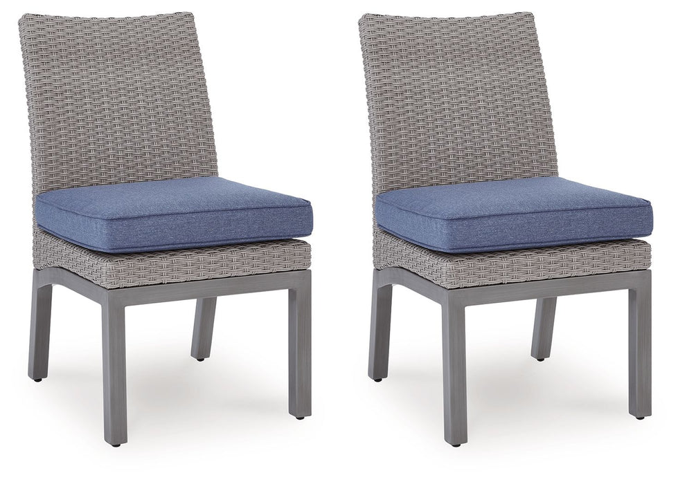 Half Moon Beach - Side Chair With Cushion (Set of 2) - Blue / Gray - Tallahassee Discount Furniture (FL)