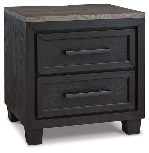 Foyland - Black / Brown - Two Drawer Night Stand - Tallahassee Discount Furniture (FL)