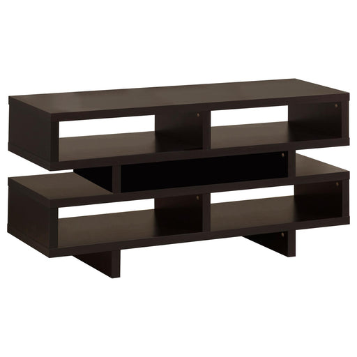 Parker TV Console with 5 Open Compartments Cappuccino image