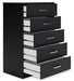 Finch - Five Drawer Chest - 46" Height - Black - Tallahassee Discount Furniture (FL)