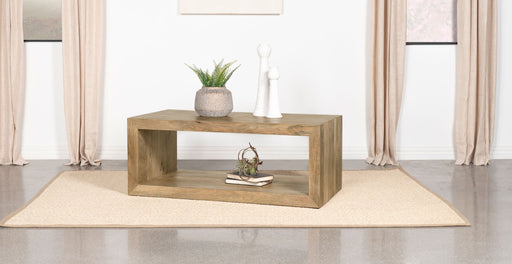 Benton Rectangular Solid Wood Coffee Table Natural image
