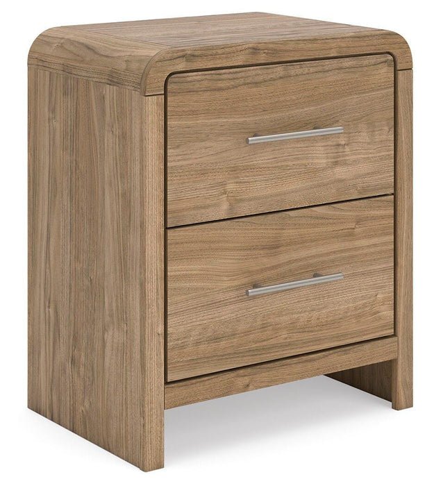 Gramburg - Two Drawer Night Stand - Warm Natural Brown - Tallahassee Discount Furniture (FL)