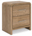 Gramburg - Two Drawer Night Stand - Warm Natural Brown - Tallahassee Discount Furniture (FL)
