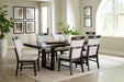Neymorton - 7 Pc. - Rectangular Extension Table, 6 Side Chairs - Dark Grayish Brown - Tallahassee Discount Furniture (FL)
