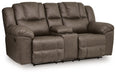 Lowilla - Double Reclining Loveseat With Console - Driftwood - Tallahassee Discount Furniture (FL)