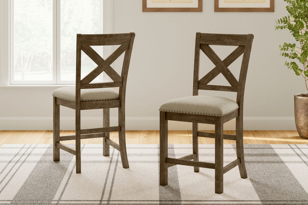 Moriville - Upholstered Barstool (Set of 2) - Beige - Tallahassee Discount Furniture (FL)