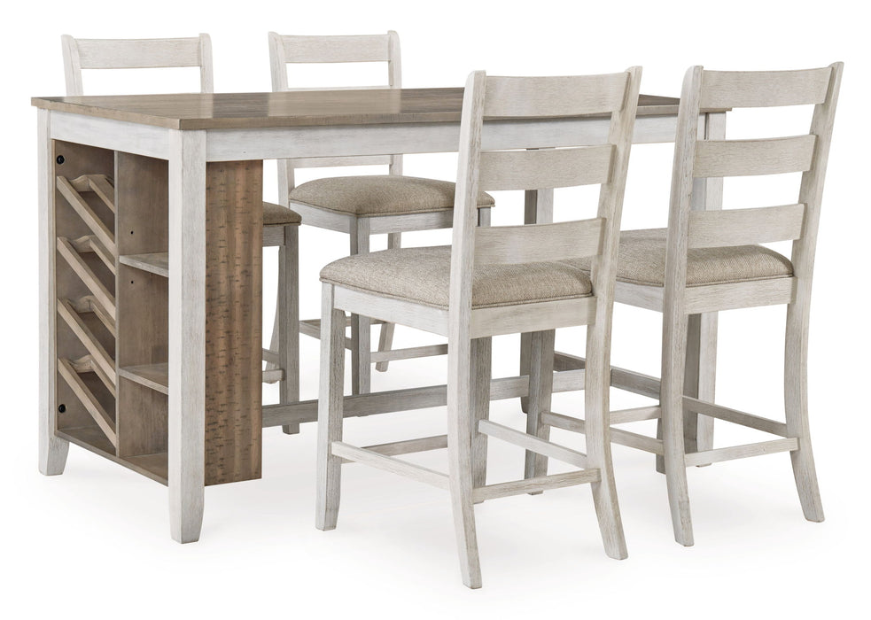Skempton - Rectangular Counter Table With Storage - White - Tallahassee Discount Furniture (FL)