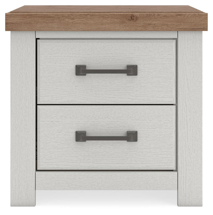 Savonport - Two Drawer Night Stand - White / Brown - Tallahassee Discount Furniture (FL)