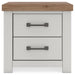 Savonport - Two Drawer Night Stand - White / Brown - Tallahassee Discount Furniture (FL)