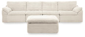 Fannin - 4-Piece Sectional With Ottoman - Ivory - Tallahassee Discount Furniture (FL)