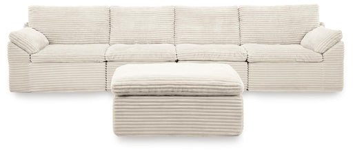 Fannin - 4-Piece Sectional With Ottoman - Ivory - Tallahassee Discount Furniture (FL)