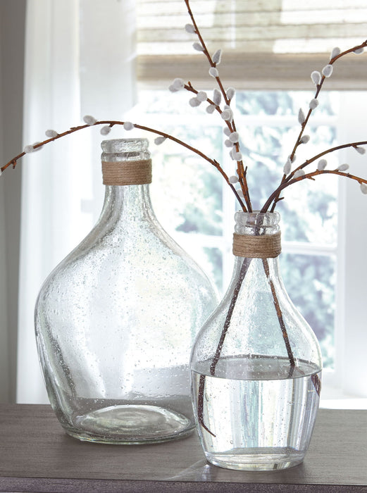 Marcin - Vase Set (Set of 2) - Clear - Tallahassee Discount Furniture (FL)