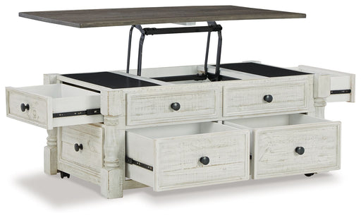 Havalance - Lift Top Cocktail Table with Storage Drawers - White / Gray - Tallahassee Discount Furniture (FL)