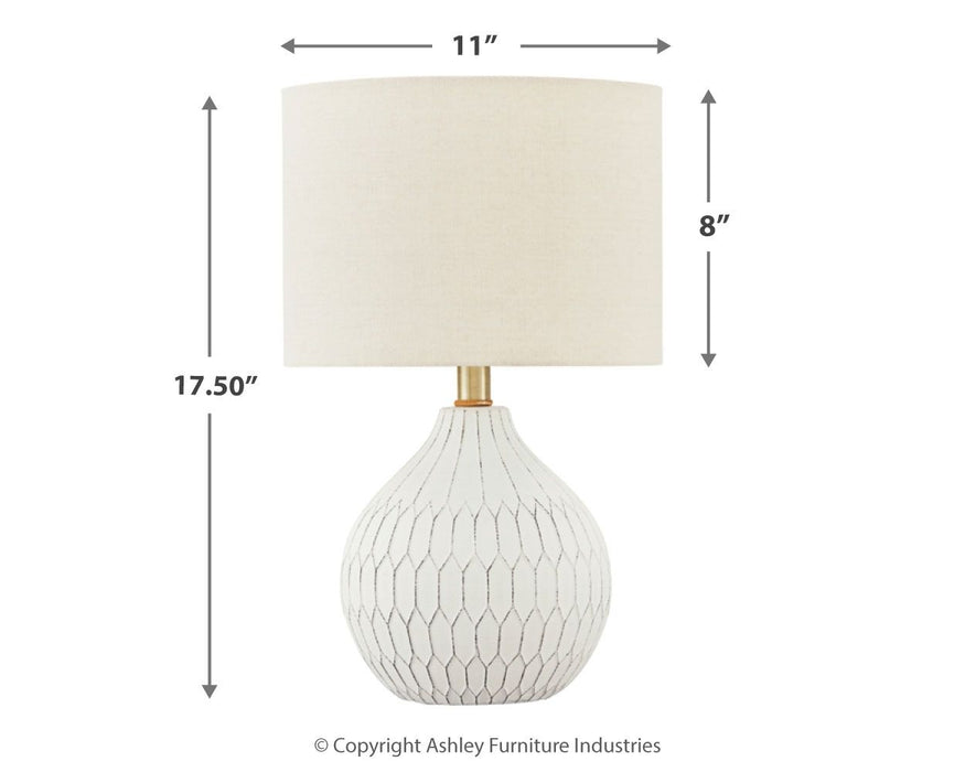 Wardmont - White - Ceramic Table Lamp - Tallahassee Discount Furniture (FL)