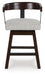 Haddigan - Dark Brown - Upholstered Swivel Barstool (Set of 2) - Tallahassee Discount Furniture (FL)