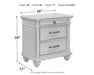 Kanwyn - Whitewash - Three Drawer Night Stand - Tallahassee Discount Furniture (FL)