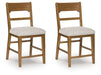 Cabalynn - Oatmeal / Light Brown - Upholstered Barstool (Set of 2) - Tallahassee Discount Furniture (FL)