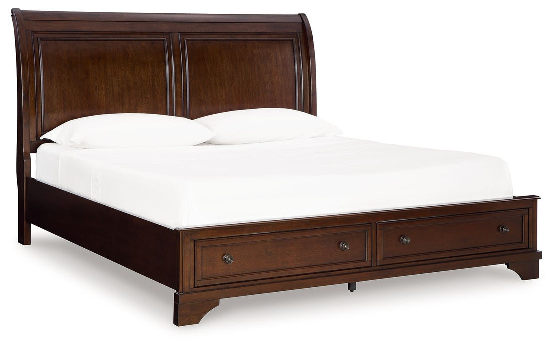 Trellington - Brown - King Sleigh Storage Bed - Tallahassee Discount Furniture (FL)