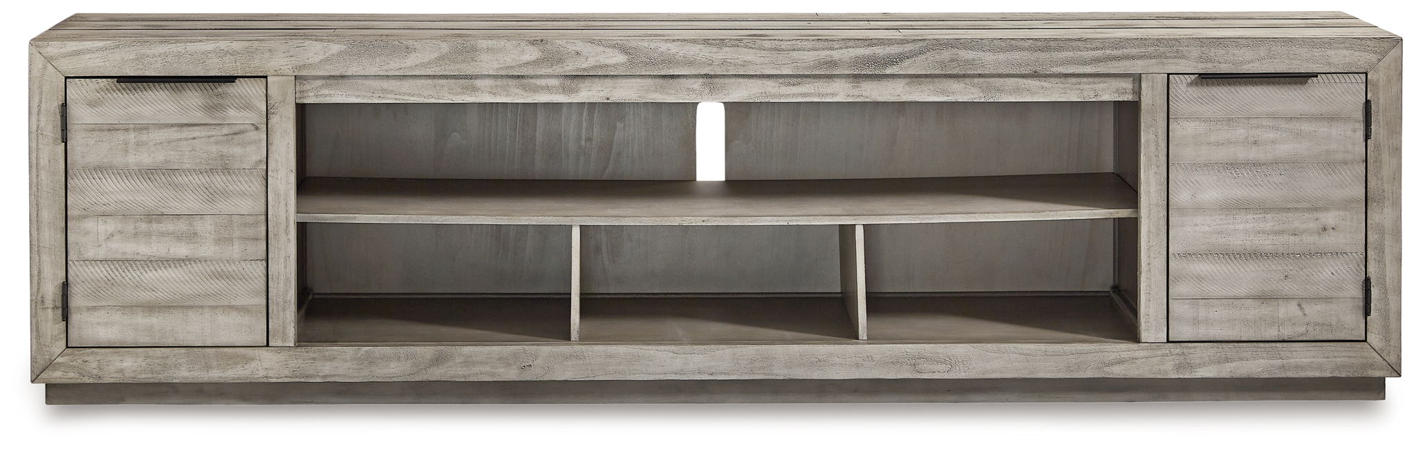 Naydell - XL TV Stand w/Fireplace Option - Gray - Tallahassee Discount Furniture (FL)