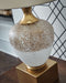 Tavisburg - Brown / White / Gold - Glass Table Lamp - Tallahassee Discount Furniture (FL)