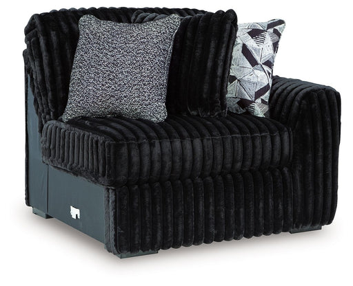 Midnight-Madness - RAF Corner Chair - Onyx - Tallahassee Discount Furniture (FL)