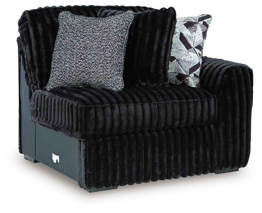 Midnight-Madness - RAF Corner Chair - Onyx - Tallahassee Discount Furniture (FL)