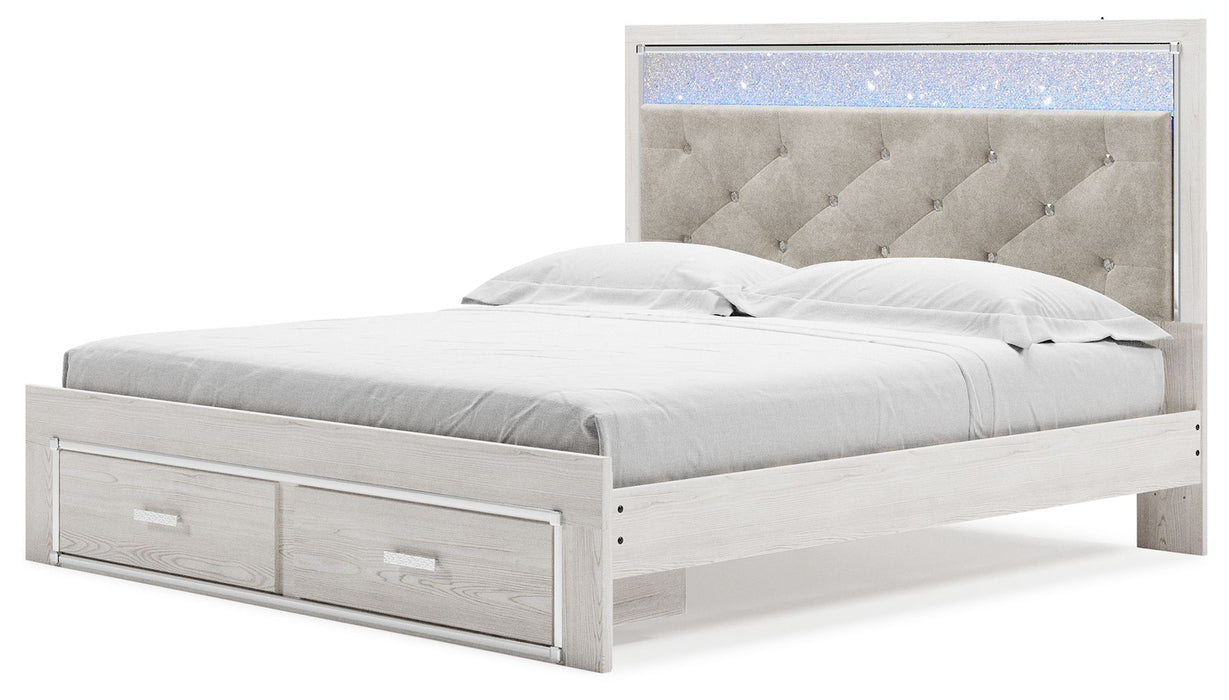 Altyra - White - King Upholstered Storage Bed - Tallahassee Discount Furniture (FL)