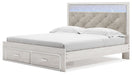Altyra - White - King Upholstered Storage Bed - Tallahassee Discount Furniture (FL)
