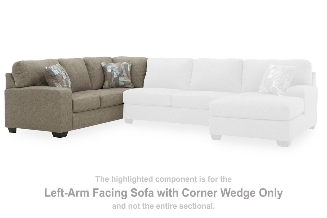 Newellen - LAF Sofa With Corner Wedge - Beige - Tallahassee Discount Furniture (FL)