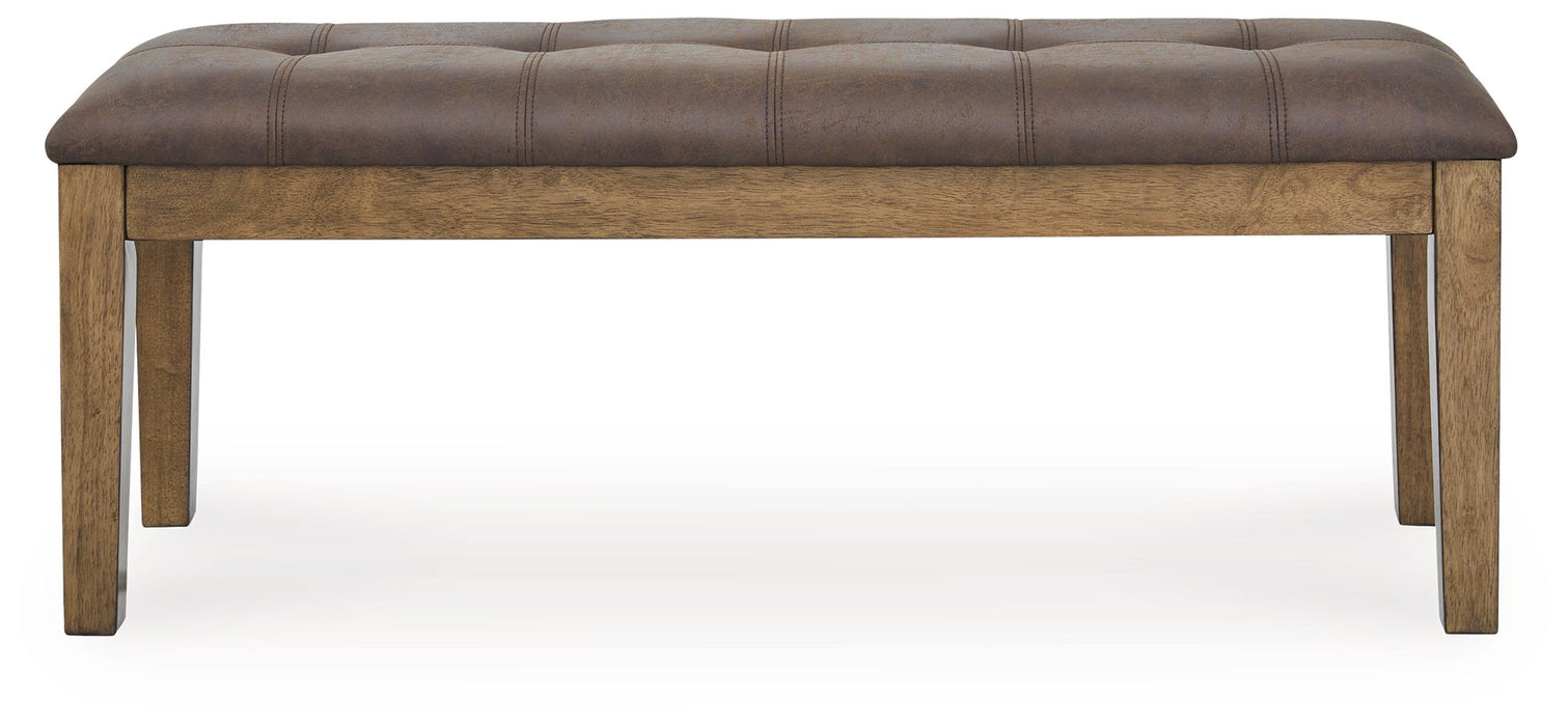 Urbinforte - Large Upholstered Dining Room Bench - Light Brown - Tallahassee Discount Furniture (FL)